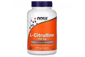 Цитруллин NOW Foods CITRULLINE 750 mg 180 Veg Caps