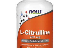 Цитруллин NOW Foods L-Citrulline 750 mg 180 Veg Caps