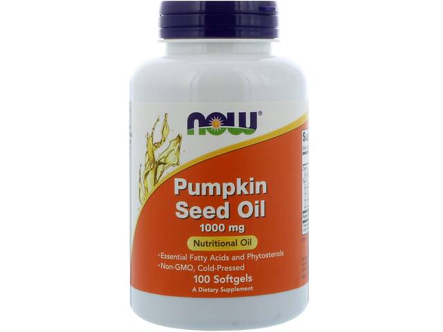Тыквенное масло Pumpkin Seed Oil Now Foods 1000 мг 100 капсул