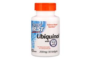 Убихинол Doctor's Best Ubiquinol with Kaneka 200 мг 30 желатиновых капсул (DRB00274)