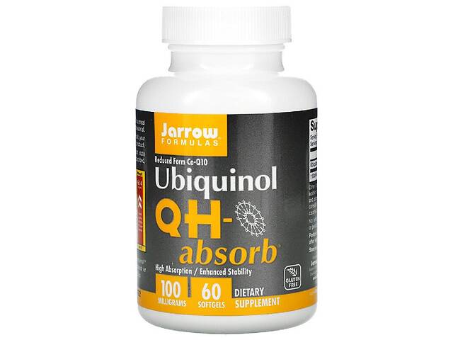 Убихинол QH-Absorb, 100 мг, Ubiquinol, QH-Absorb, Jarrow Formulas, 60 гелевых капсул