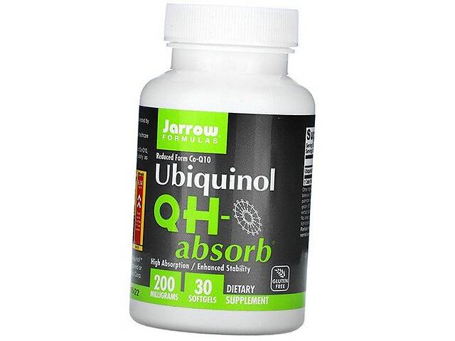 Убихинол Ubiquinol QH-Absorb 200 Jarrow Formulas 30гелкапс (70345007)