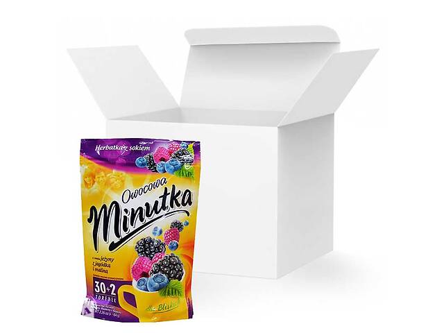 Упаковка ягодного чая Minutka Ежевика, черника и малина 32 пакетика*5 шт