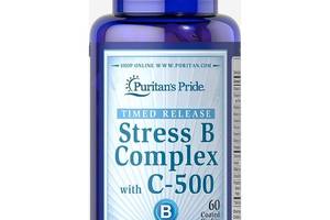 В комплекс Puritan's Pride Stress Vitamin B-Complex with Vitamin C-500 Timed Release 60 Caplets