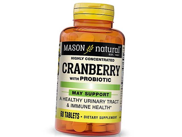 Высококонцентрированная Клюква с Пробиотиком Cranberry with Probiotic Mason Natural 60таб (71529006)