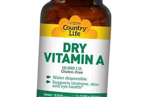 Витамин А Dry Vitamin A 10000 Country Life 100таб (36124084)