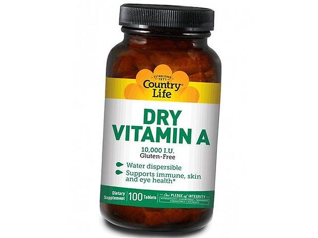 Витамин А Dry Vitamin A 10000 Country Life 100таб (36124084)