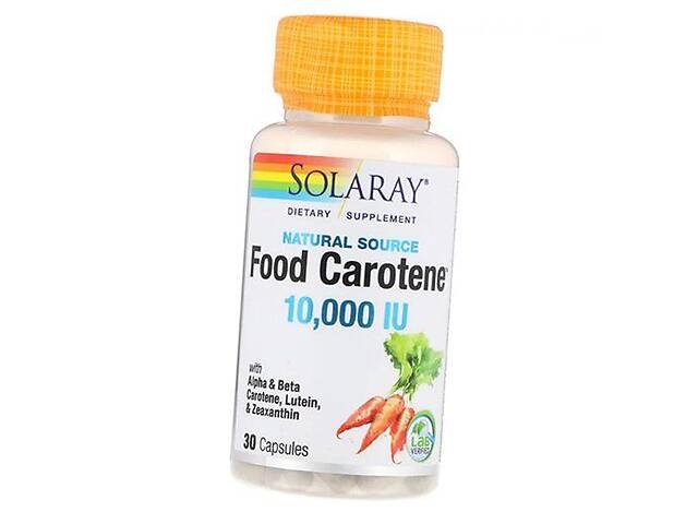 Витамин А с каротиноидами Food Carotene 10000 Solaray 30капс (36411031)