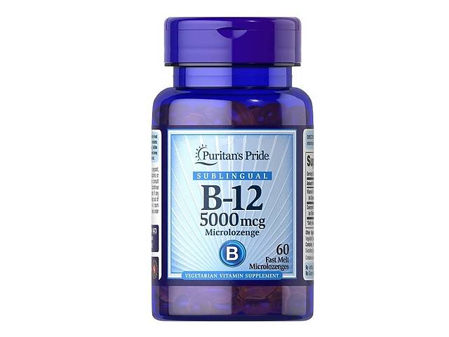 Витамин Б12 Puritan's Pride Vitamin B-12 5000 mcg Sublingual 60 Microlozenges PTP-11473
