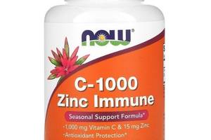 Витамин C NOW Foods C-1000 Zinc 15 mg Immune 90 Veg Caps
