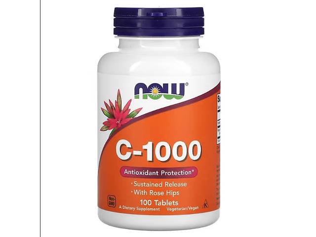 Витамин C NOW Foods Vitamin C-1000 with Rose Hips SR 100 Tabs