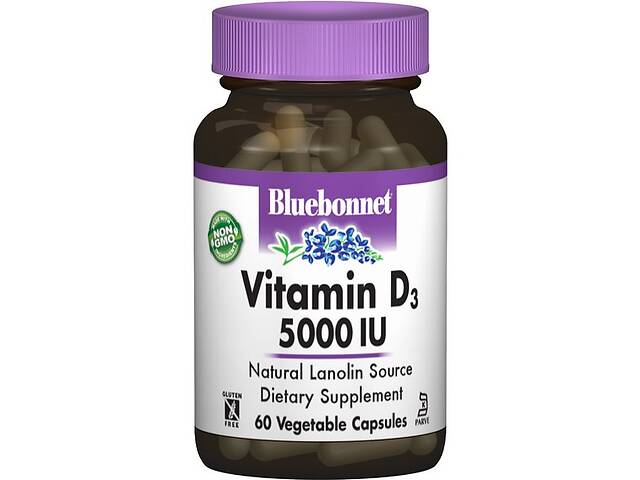 Витамин D Bluebonnet Nutrition Vitamin D3 5000 IU 60 Veg Caps BLB0368