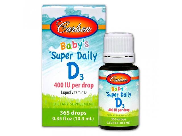 Витамин D Carlson Labs Baby's Super Daily D3 400 IU 10,3 ml