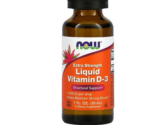 Витамин D NOW Foods Vitamin D3 Extra Strength 30 ml