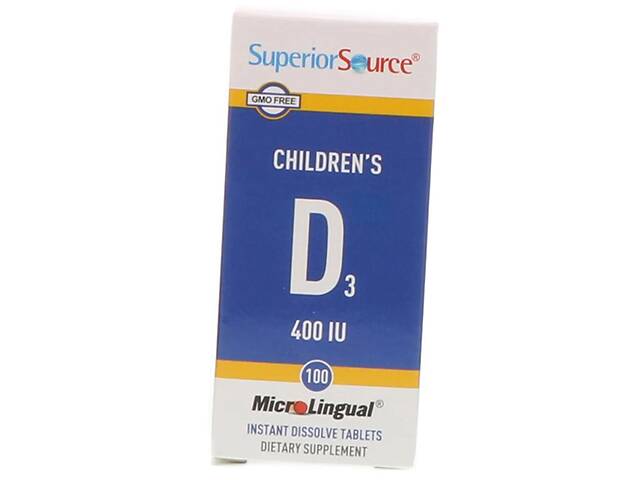 Витамин Д3 для детей Children's Vitamin D3 400 Superior Source 100таб (36606004)