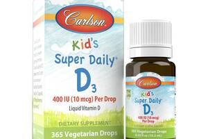 Витамин D3 для Детей в Каплях 400 МЕ Kid's Super Daily D3 Carlson 10.3 мл