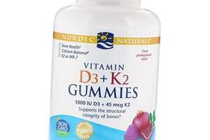Витамин Д3 К2 Vitamin D3+K2 Gummies Nordic Naturals 60таб Гранат (36352020)