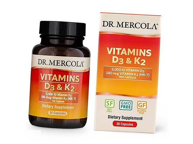 Витамин Д3 К2 Vitamins D3 & K2 Dr. Mercola 30капс (36387006)