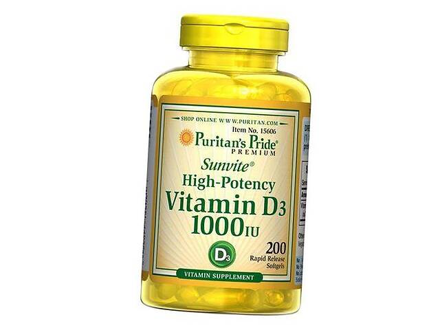 Витамин Д3 Холекальциферол Vitamin D3 1000 Puritan's Pride 200гелкапс (36367049)