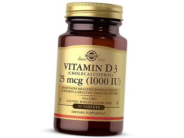 Витамин Д3 Холекальциферол Vitamin D3 1000 Tab Solgar 90таб (36313177)