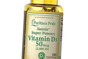 Витамин Д3 Холекальциферол Vitamin D3 2000 Puritan's Pride 100гелкапс (36367051)