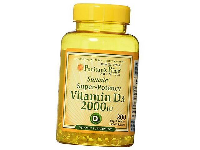Витамин Д3 Холекальциферол Vitamin D3 2000 Puritan's Pride 200гелкапс (36367051)