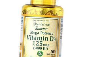 Витамин Д3 Холекальциферол Vitamin D3 5000 Puritan's Pride 200гелкапс (36367070)