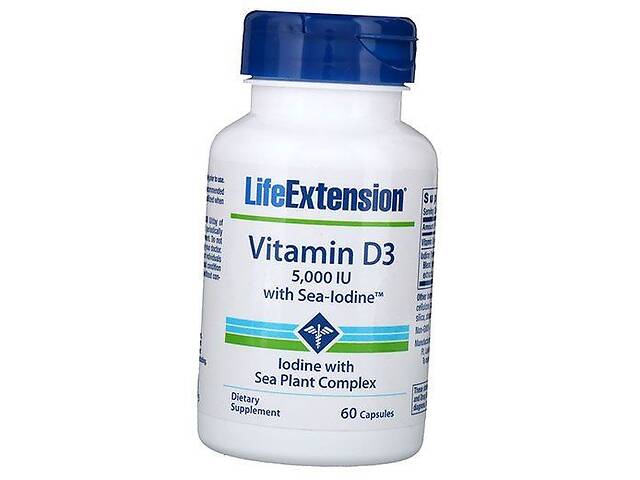 Витамин Д3 с Морским йодом Vitamin D3 with Sea-Iodine Life Extension 60капс (36346045)