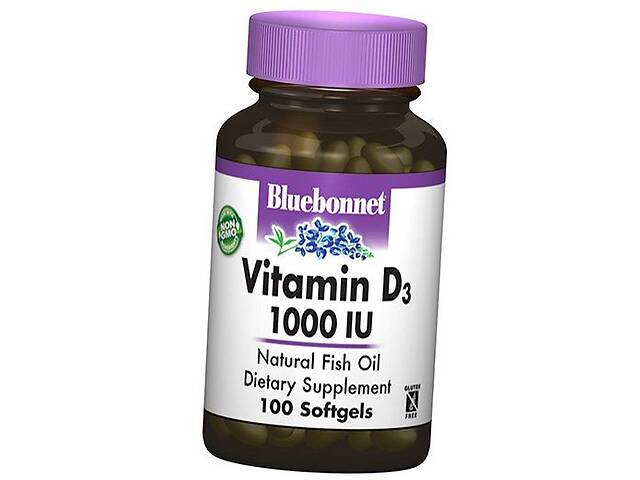 Витамин Д3 Vitamin D3 1000 Bluebonnet Nutrition 100гелкапс (36393005)