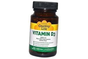 Витамин Д3 Vitamin D3 1000 Country Life 100гелкапс (36124049)