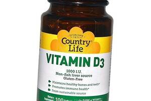 Витамин Д3 Vitamin D3 1000 Country Life 100гелкапс (36124049)