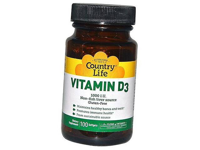 Витамин Д3 Vitamin D3 1000 Country Life 100гелкапс (36124049)