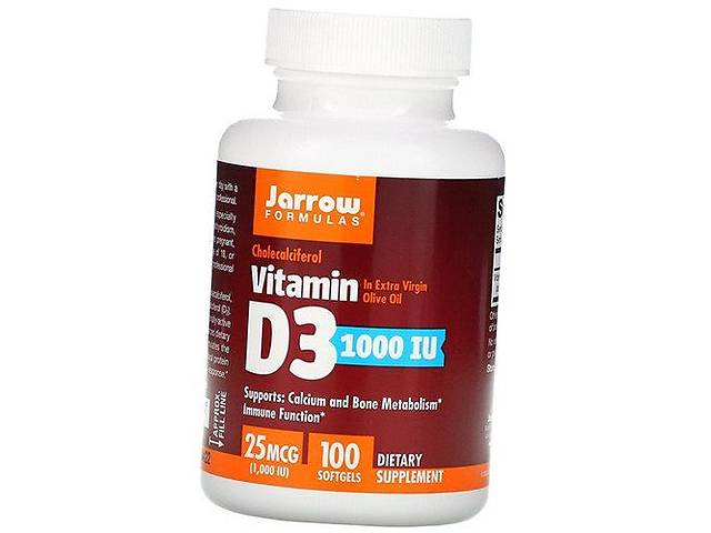 Витамин Д3 Vitamin D3 1000 Jarrow Formulas 100гелкапс (36345018)
