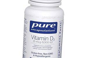 Вітамін Д3, Vitamin D3 1000, Pure Encapsulations 60капс (36361062)