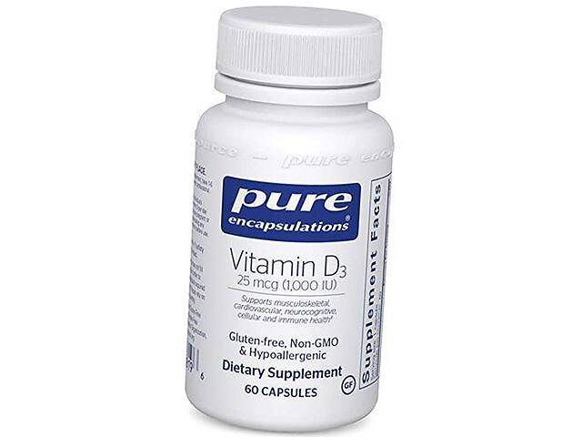 Витамин Д3 Vitamin D3 1000 Pure Encapsulations 60капс (36361062)