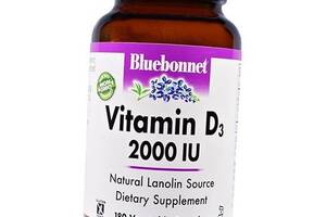 Вітамін Д3, Vitamin D3 2000 Caps, Bluebonnet Nutrition 180вегкапс (36393010)
