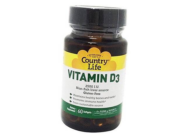 Витамин Д3 Vitamin D3 2500 Country Life 60гелкапс (36124086)