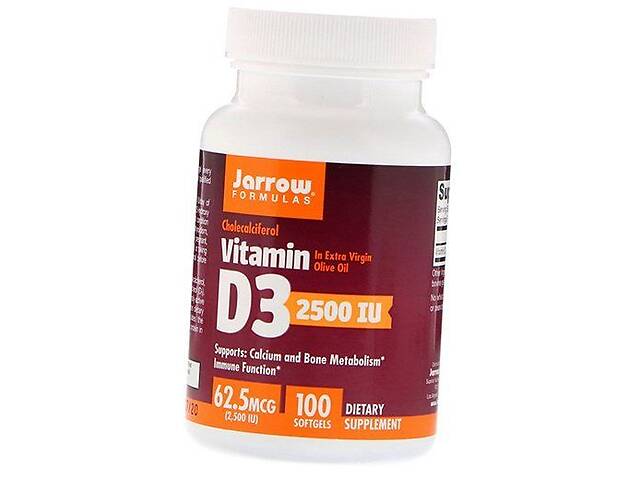 Витамин Д3 Vitamin D3 2500 Jarrow Formulas 100гелкапс (36345046)