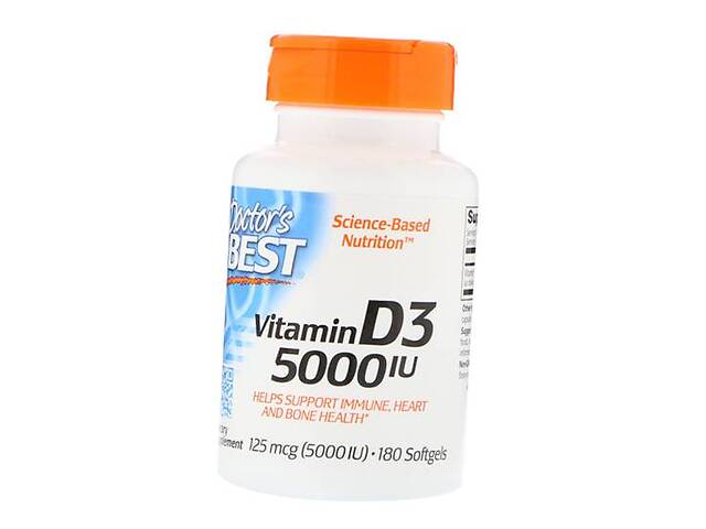 Витамин Д3 Vitamin D3 5000 Doctor's Best 180гелкапс (36327034)