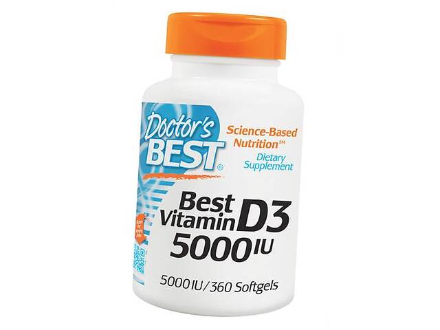 Вітамін Д3 Vitamin D3 5000 Doctor's Best 360 гел капс (36327034)