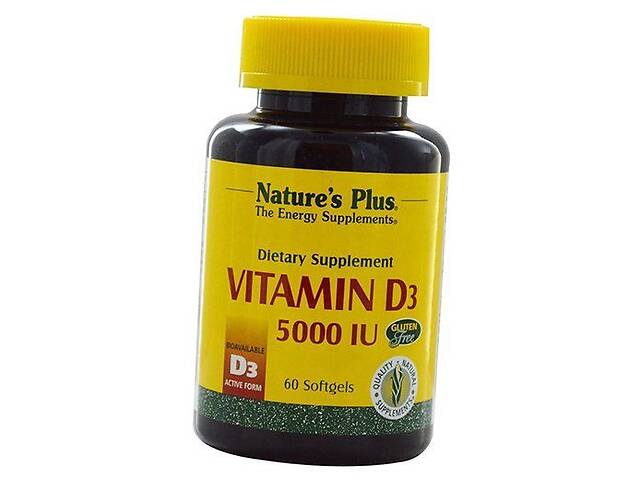 Витамин Д3 Vitamin D3 5000 Nature's Plus 60гелкапс (36375066)