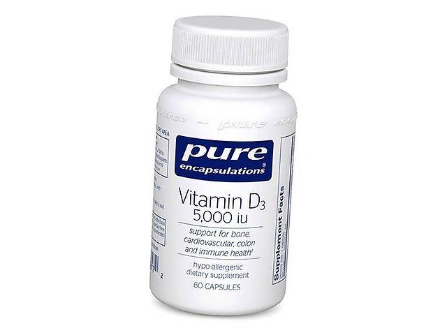 Витамин Д3 Vitamin D3 5000 Pure Encapsulations 60капс (36361082)