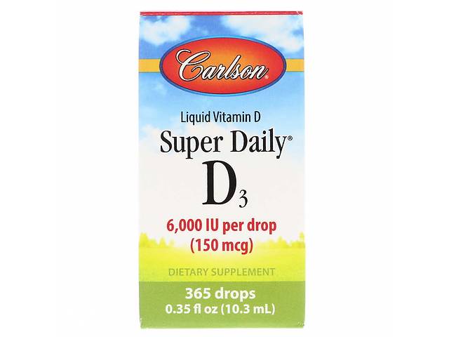 Витамин D3 Vitamin D3 Carlson Labs 6,000 МЕ 10.3 мл