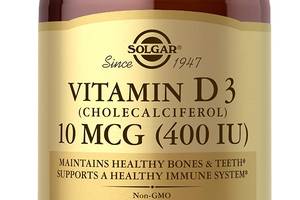 Витамин Д3 Vitamin D3 Solgar 10 мкг (400 МЕ) 100 гелевых капсул