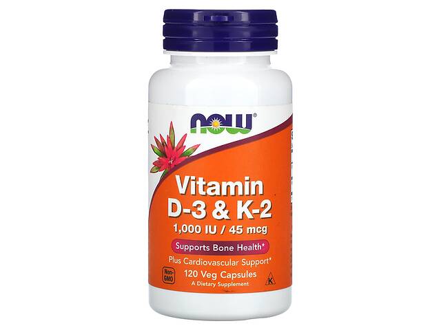 Витамин Д3 и К2 Now Foods 120 вегетарианских капсул