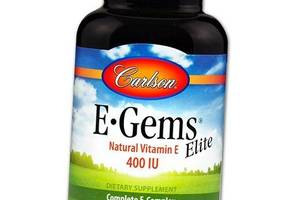 Вітамін Е, E-Gems Elite, Carlson Labs 120 гелкапс (36353045)