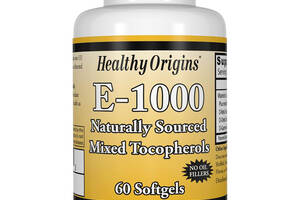 Витамин Е Healthy Origins 1000IU 60 желатиновых капсул (HO15149)