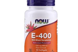 Витамин E NOW Foods Vitamin E-400 with Mixed Tocopherols 50 Softgels