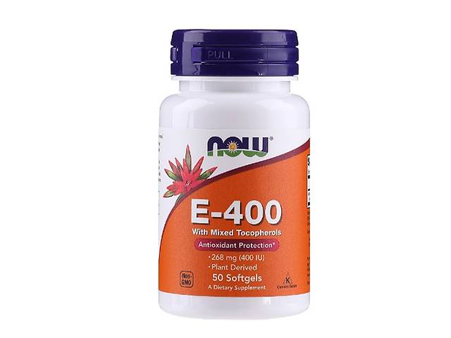 Витамин E NOW Foods Vitamin E-400 with Mixed Tocopherols 50 Softgels