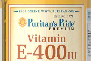 Витамин Е Puritans Pride 400 МЕ 250 гелевых капсул (32675)